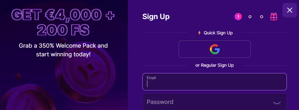 Register at Spinsy Online Casino